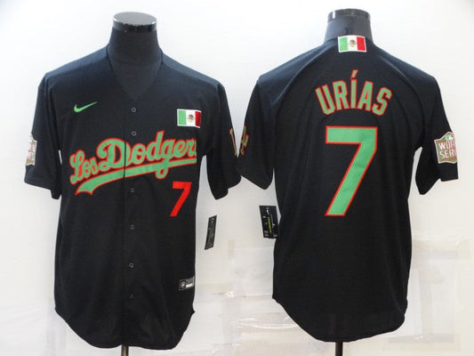 Men's Los Angeles Dodgers Julio Urias #7 Black Player Game jersey