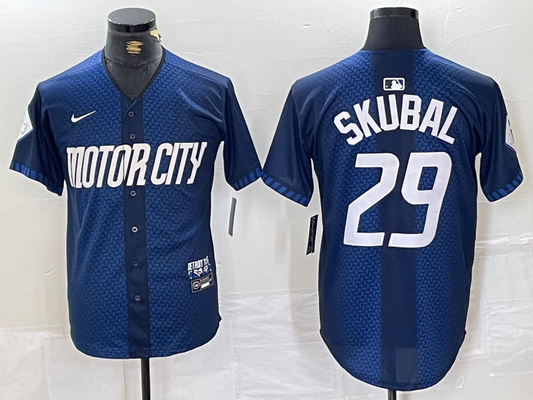 Men's Detroit Tigers Tarik Skubal #29 Navy 2024 City Connect Limited jersey
