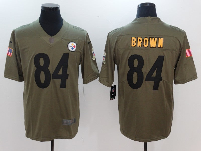 Men's Pittsburgh Steelers Antonio Brown #84 Brown Game Player jersey