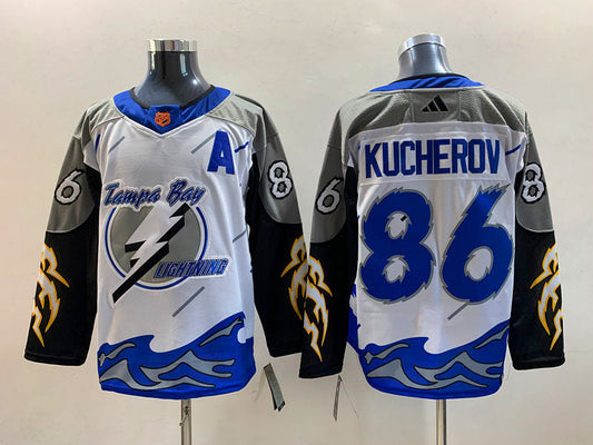 Men's Tampa Bay Lightning Nikita Kucherov #86 White Home Breakaway Player jersey