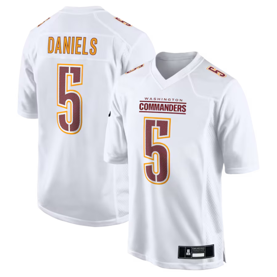 W.Commanders #5 Jayden Daniels Player White Fashion Stitched American Football Jerseys