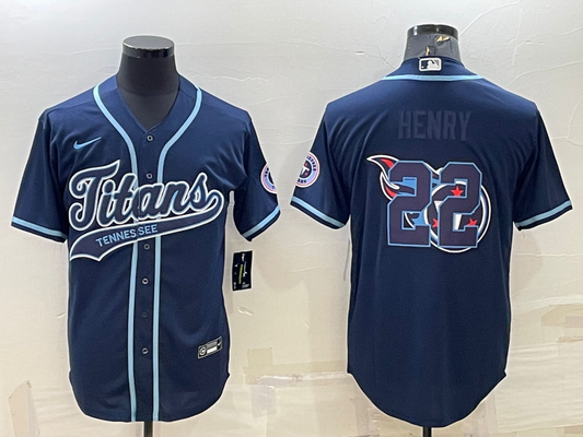 Men's Tennessee Titans Derrick Henry #22 Navy Player jersey