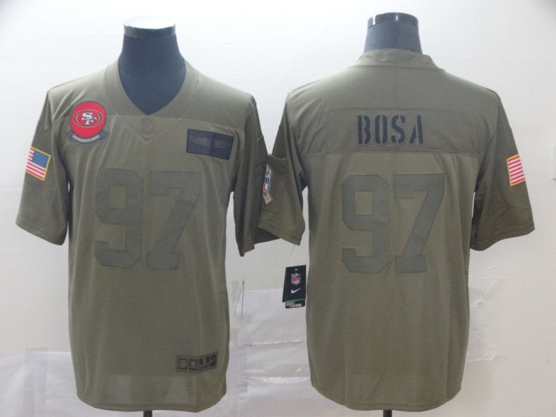 Men's San Francisco 49ers Nick Bosa #97 Brown Authentic Game jersey
