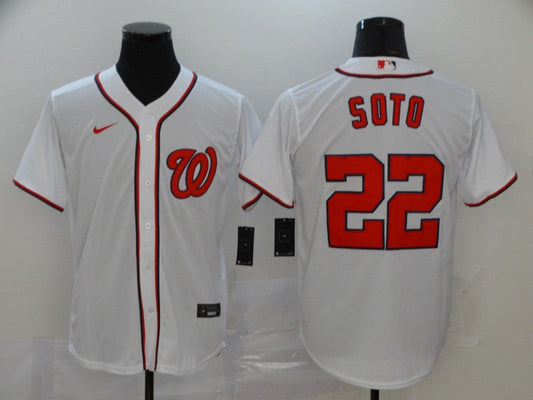 Men's Washington Nationals Juan Soto #22 White Replica Baseball jersey