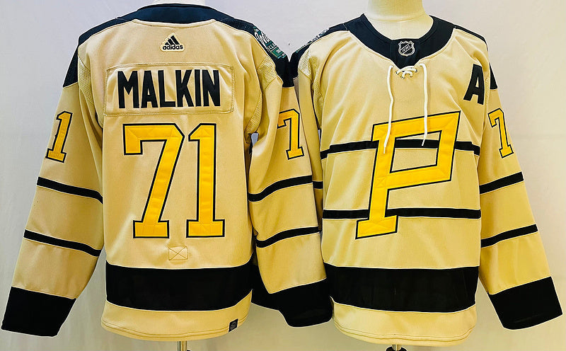 Men's Pittsburgh Penguins Evgeni Malkin #71 Yellow Game jersey
