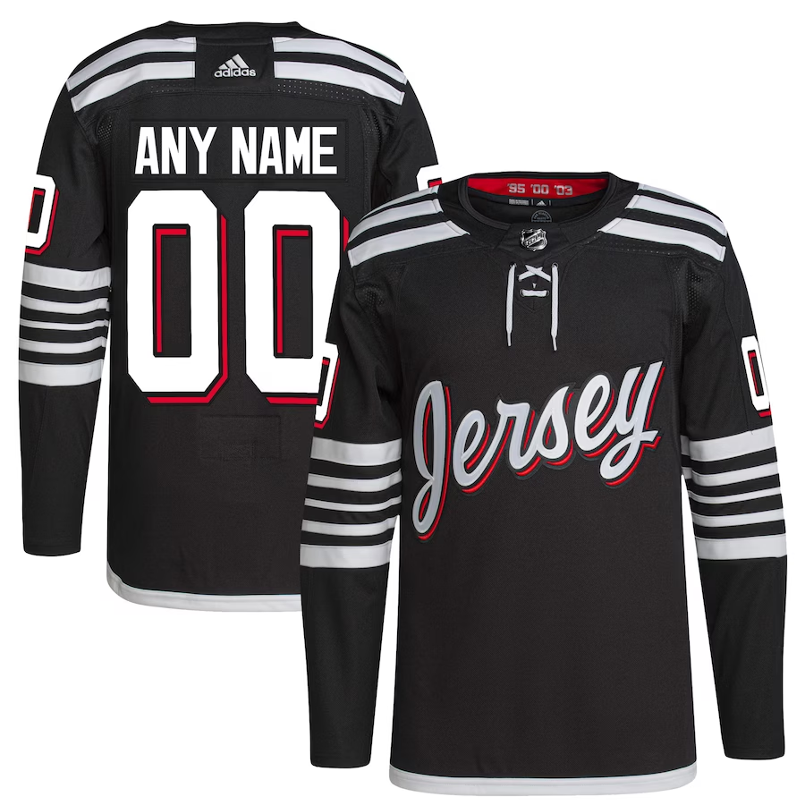 Men's New jersey Devils Black Custom Team Player jersey