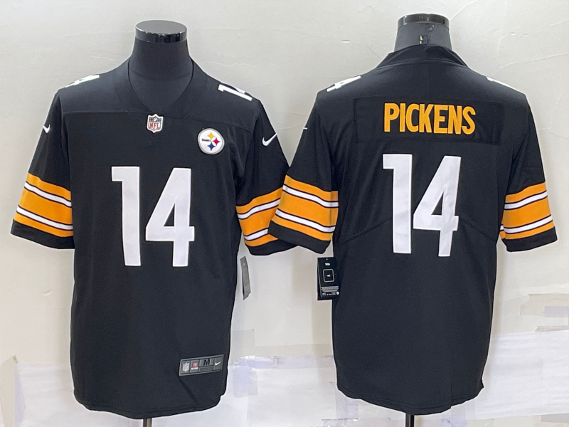 Men's Pittsburgh Steelers George Pickens #14 Black Game jersey