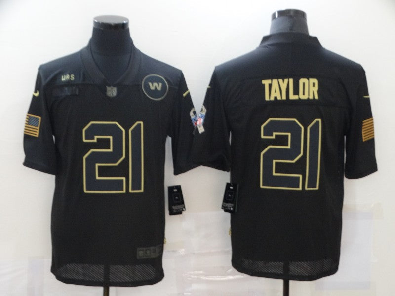 Men's Washington Commanders #21 Sean Taylor Black Game Player jersey