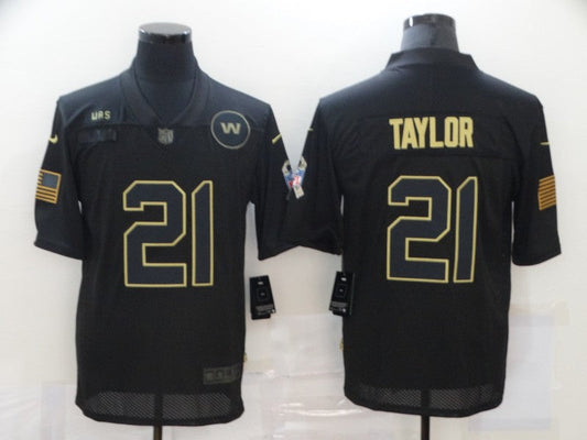 Men's Washington Commanders #21 Sean Taylor Black Game Player jersey