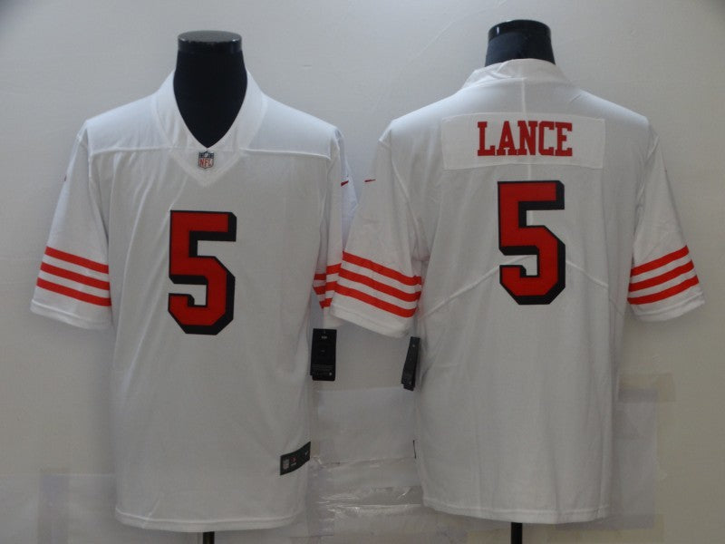 Men's San Francisco 49ers Trey Lance #5 White Vapor Limited jersey