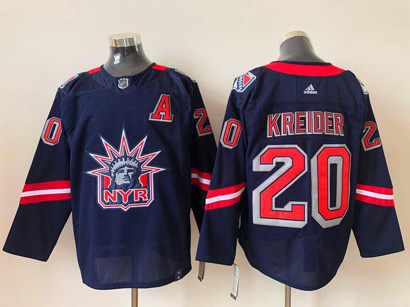 Men's New York Rangers Chris Kreider #20 Navy Game jersey