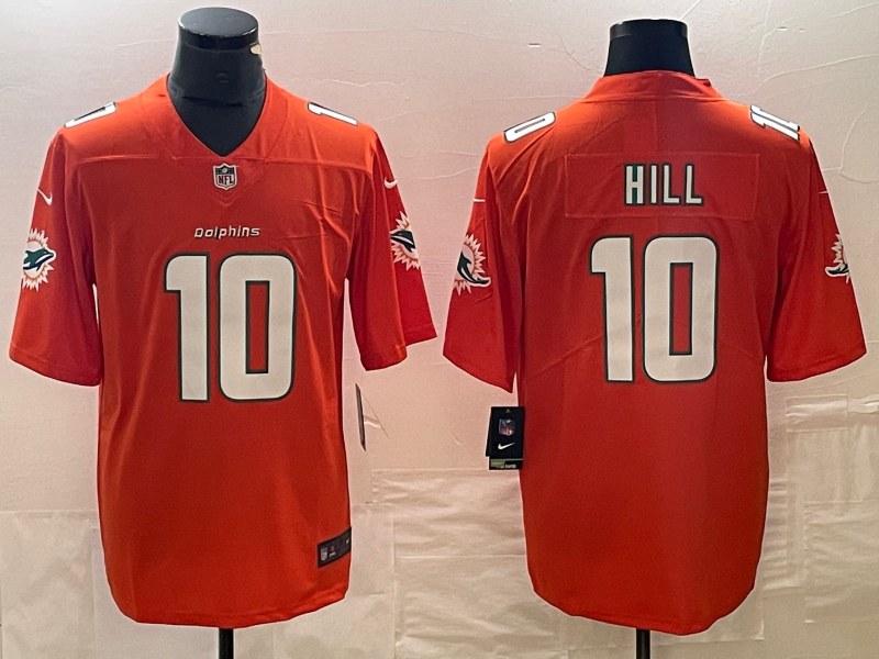 Men's Miami Dolphins Tyreek Hill #10 Orange Game jersey