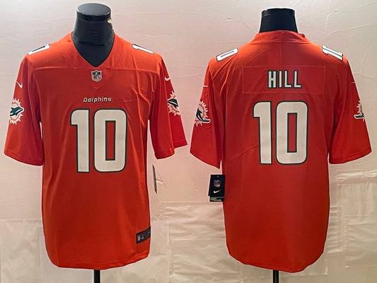 Men's Miami Dolphins Tyreek Hill #10 Orange Game jersey