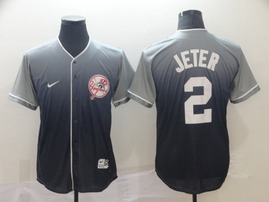 Men's New York Yankees Derek Jeter #2 Gray Stitched jersey