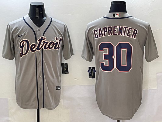 Men's Detroit Tigers Kerry Carpenter #30 Gray Replica Player jersey