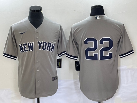 Men's New York Yankees Juan Soto #22 Gray Replica Player Name jersey
