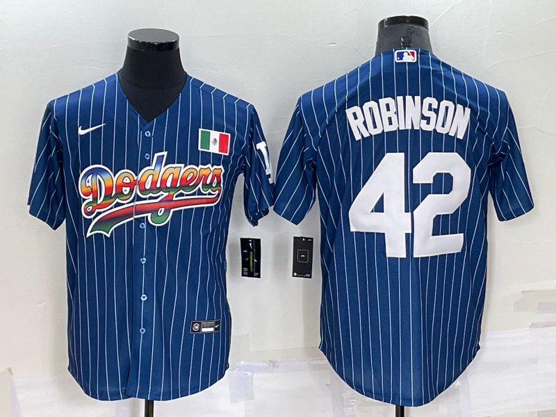 Men's Los Angeles Dodgers Jackie Robinson #42 Blue Fashion Stitched jersey
