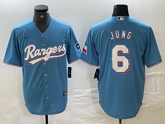 Men's Texas Rangers Josh Jung #6 Blue Replica Player jersey