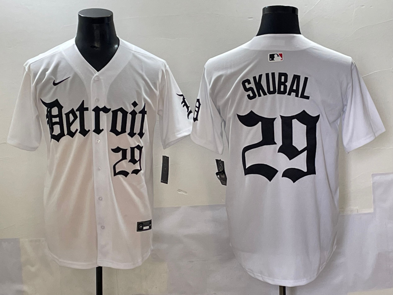 Men's Detroit Tigers Tarik Skubal #29 White Game Jersey