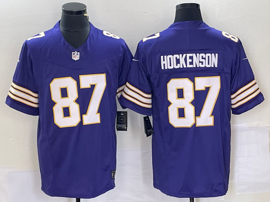 Men's Minnesota Vikings T.J. Hockenson #87 Purple Classic Player jersey