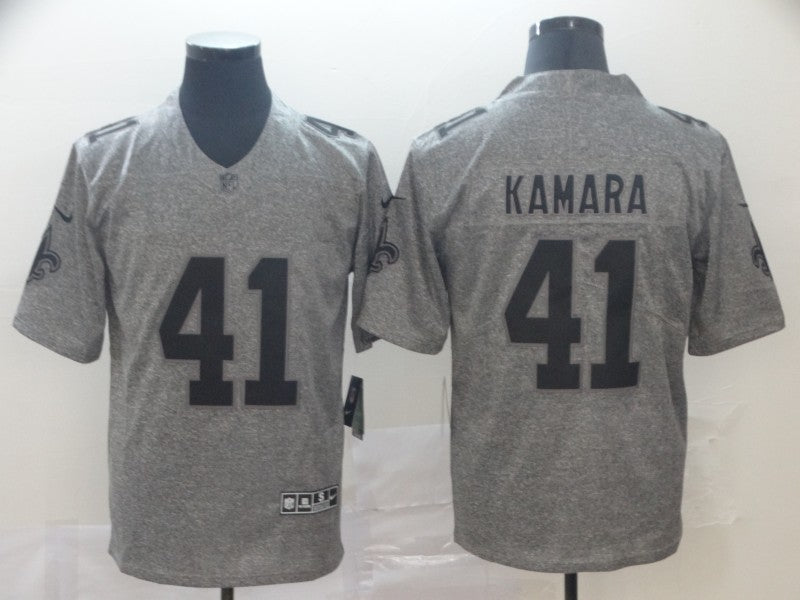 Men's New Orleans Saints Alvin Kamara #41 Gray Alternate Game jersey