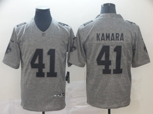 Men's New Orleans Saints Alvin Kamara #41 Gray Alternate Game jersey