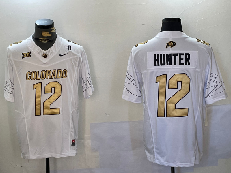 Men's Colorado Buffaloes Buffs Hunter #12 White Game Jersey