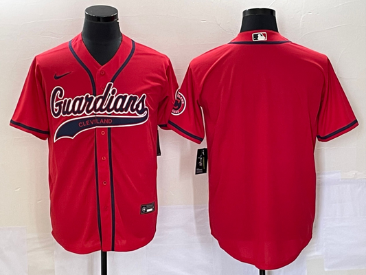 Men's Cleveland Guardians Red Alternate Replica Blank jersey