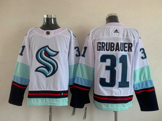 Men's Seattle Kraken Philipp Grubauer #31 White Home Breakaway Player jersey