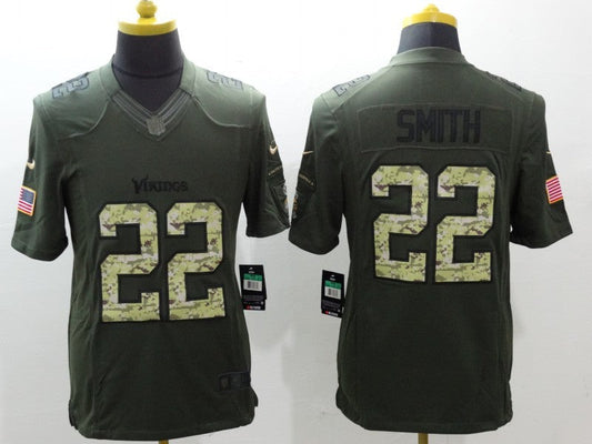 Men's Minnesota Vikings Harrison Smith #22 Army Green Game jersey