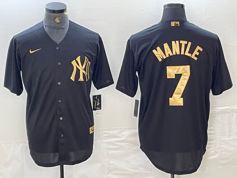 Men's New York Yankees Mickey Mantle #7 Black Limited Player jersey