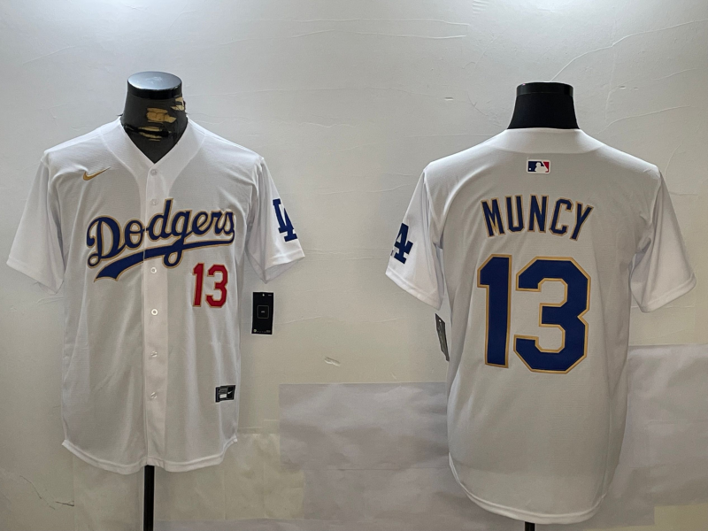 Men's Los Angeles Dodgers Max Muncy #13 White Replica Player jersey
