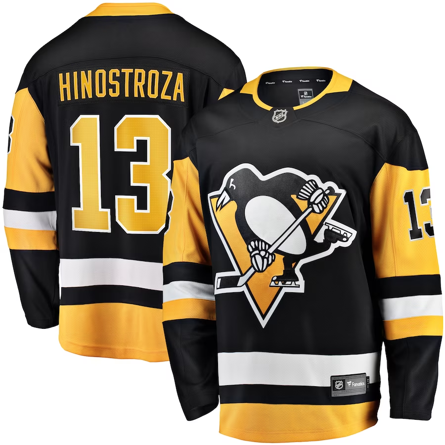 Men's Pittsburgh Penguins Vinnie Hinostroza #13 Black Player Game jersey
