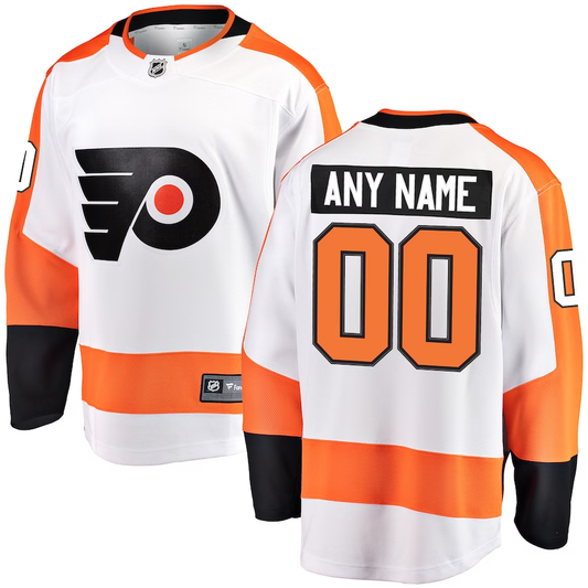 Men's Philadelphia Flyers White Custom Player Game jersey