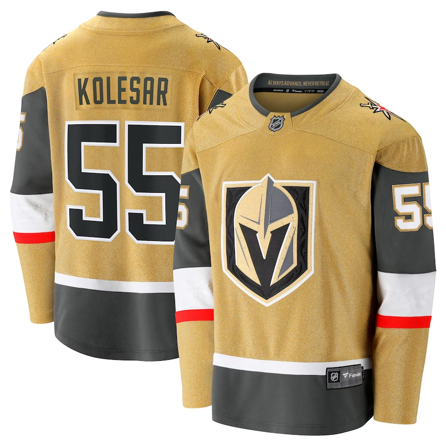Men's Vegas Golden Knights Keegan Kolesar #55 Gold Home Breakaway jersey