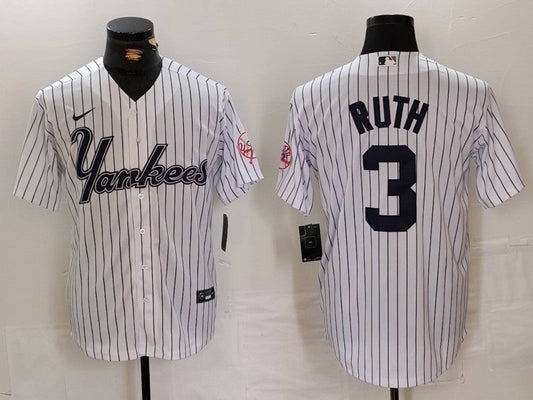 Men's New York Yankees Babe Ruth White Replica Player jersey