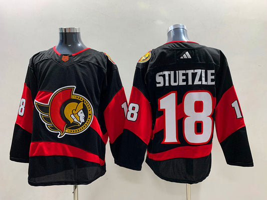 Men's Ottawa Senators Tim Stutzle #18 Black Player Game jersey