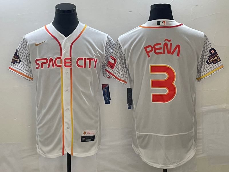 Men's Houston Astros Jeremy Pena #3 White City Connect Replica Player jersey