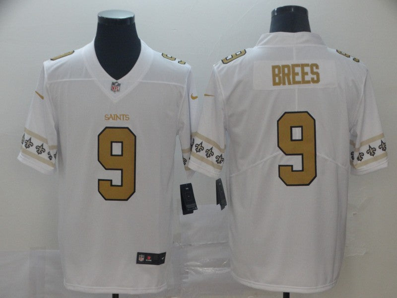 Men's New Orleans Saints Drew Brees #9 White Player Game jersey