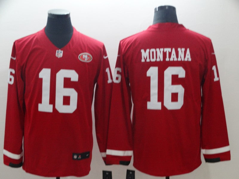 Men's San Francisco 49ers Joe Montana #16 Red Alternate Game jersey