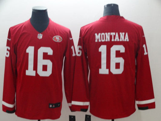 Men's San Francisco 49ers Joe Montana #16 Red Alternate Game jersey