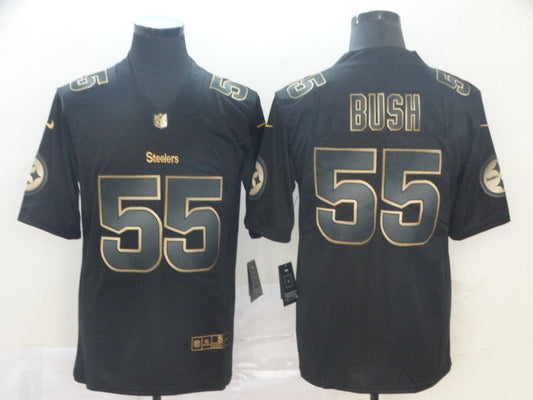Men's Pittsburgh Steelers Devon Bush Jr. #55 Black Game Player jersey