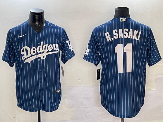Men's Los Angeles Dodgers Roki Sasaki #11 Royal Game Player jersey