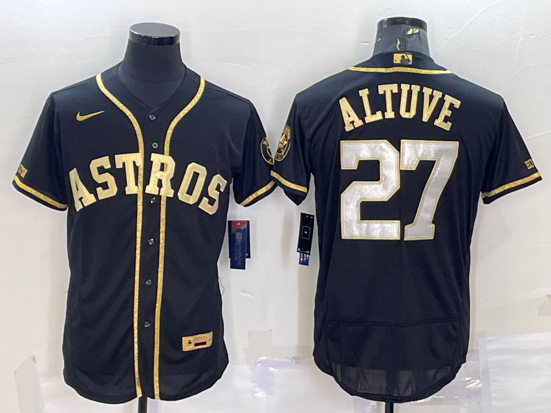 Men's Houston Astros Jose Altuve #27 Black Replica Baseball jersey