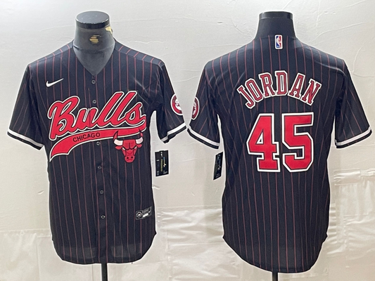 Men's Chicago Bulls Michael Jordan #45 Black Game Player Jersey