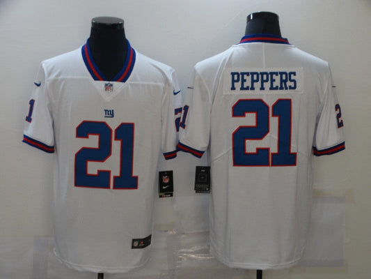 Men's New York Giants Jabrill Peppers #21 White Game Player jersey