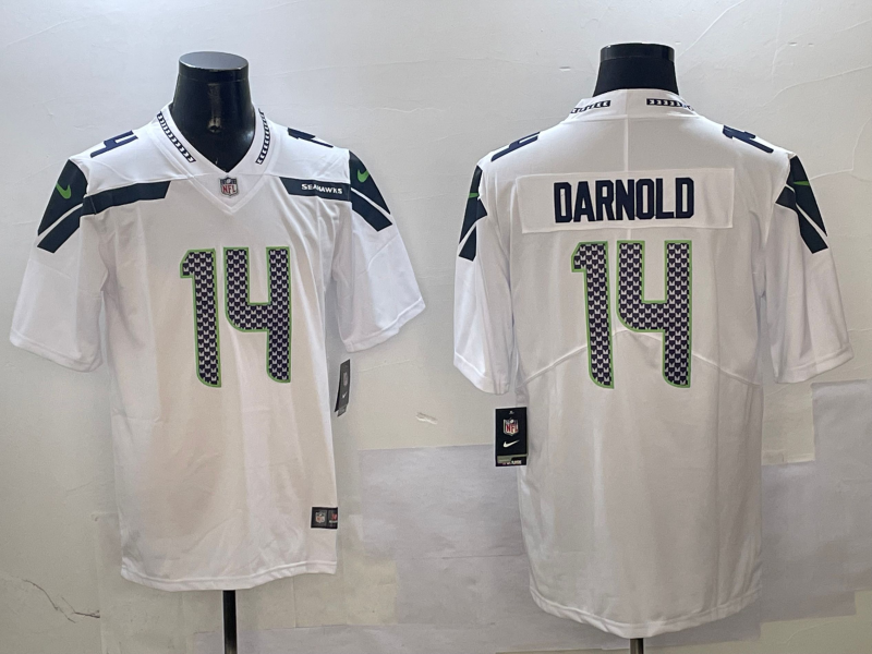 Men's Seattle Seahawks Sam Darnold #14 White Game Player jersey
