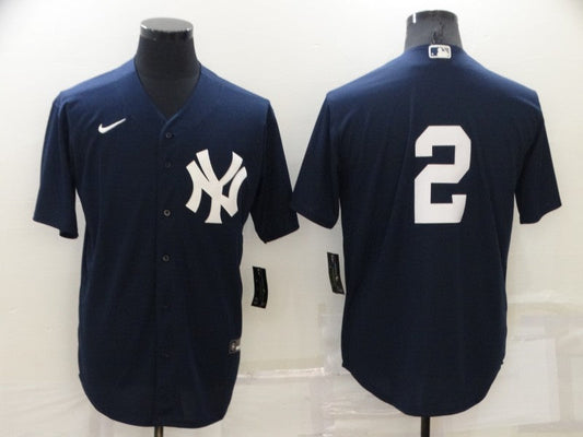 Men's New York Yankees Derek Jeter #2 Navy Replica Player Name jersey