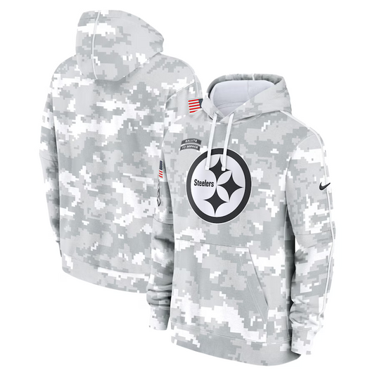 Men's Pittsburgh Steelers Arctic Camo 2024 Salute to Service Club Fleece Pullover Hoodie1