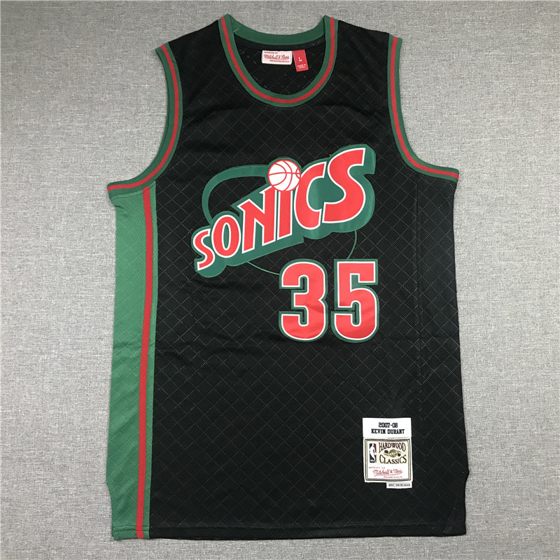 Men's Seattle SuperSonics Kevin Durant 2007-08 Black Hardwood Classics Swingman Jersey